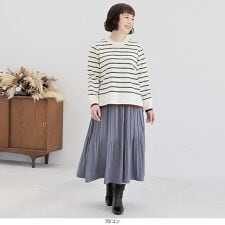 【大きいサイズ】エコスエードプリーツスカート