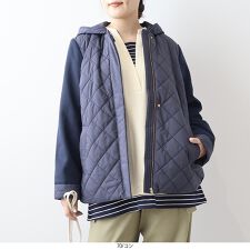 エムビー ミントブリーズ(MB mint breeze)の【大きいサイズ】異素材切替え中綿キルトジャケット