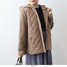 エムビー ミントブリーズ(MB mint breeze)の【大きいサイズ】異素材切替え中綿キルトジャケット