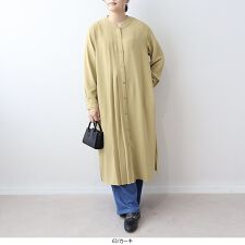 エムビー ミントブリーズ(MB mint breeze)の【大きいサイズ】バンドカラーアシメプリーツワンピース