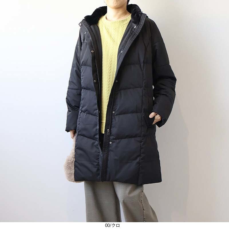 週末セール　インディヴィINDIVI ファー付きショート丈ダウンジャケット リニューアル！／マルチWAY／フォックスファー／ショート丈