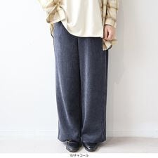 【大きいサイズ】ニットコールワイドパンツ