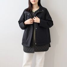 【大きいサイズ】ライトキルトベストセットスタンドカラーブルゾン