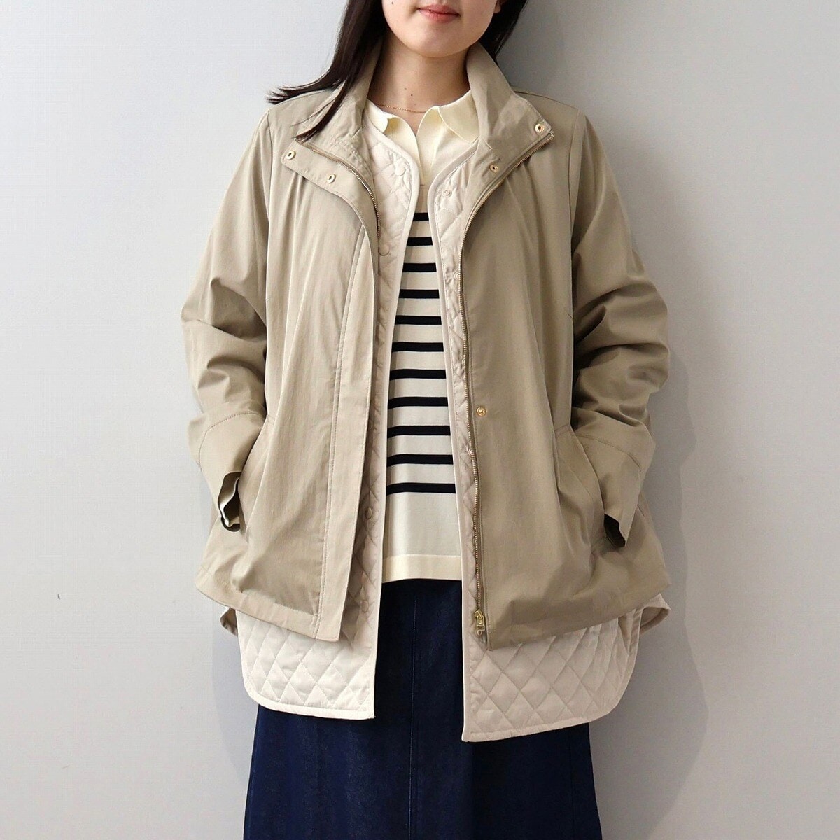 大きいサイズ】21号(6L～) FONTLAB Wフェイス配色コーディガン | サブ