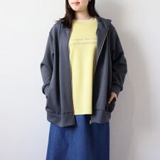 【大きいサイズ】ふっくらダンボールニットミドル丈パーカー