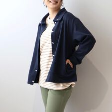 【大きいサイズ】ソフト裏毛スタンドカラーブルゾン