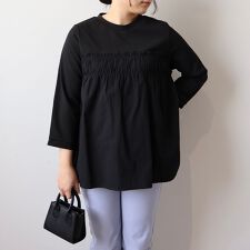 【大きいサイズ】レイヤード風シャーリングプルオーバー