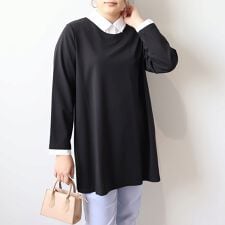 【大きいサイズ】シャツレイヤード風コンパクトポンチチュニック