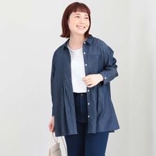 【大きいサイズ】【WEB/一部店舗限定】デニムチュニック