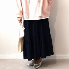 【大きいサイズ】ソフトビンテージサテンプリーツスカート