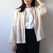 【大きいサイズ】モクロディビンテージZIPカーディガン