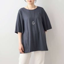 【大きいサイズ】【接触冷感／UVカット】モクロディビンテージバックシャーリングプルオーバー