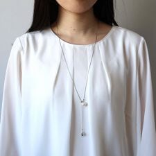 【フリー】Y字スライダーパールネックレス