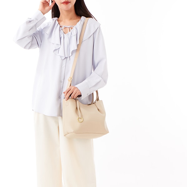 COOCO】ソフトフェイクレザータックミニ2WAY トートバッグ ショルダー