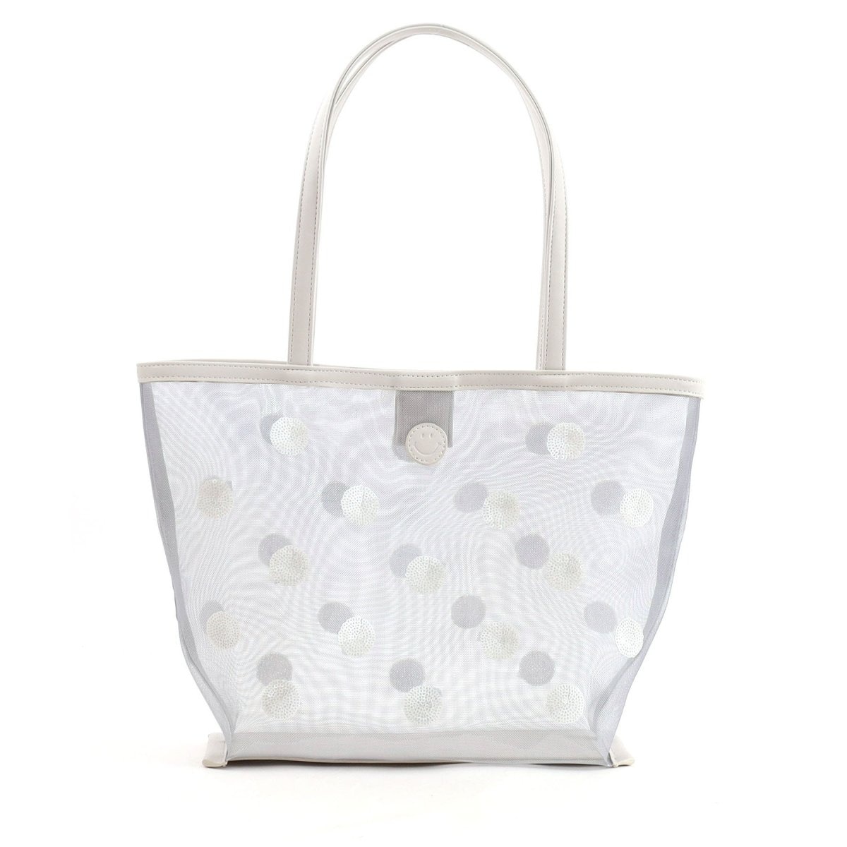 【COOCO クーコ】SMILEY スパンコールドット柄刺繍 トートバッグ にこちゃん