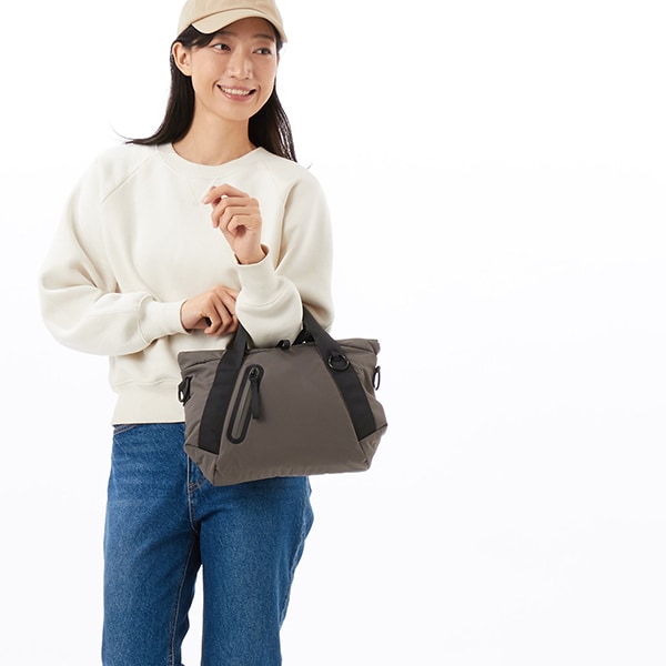 【COOCO クーコ】圧着ファスナー2WAY ショルダーバッグ トートバッグ