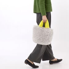 【COOCO クーコ】バイカラーエコファー トートバッグ