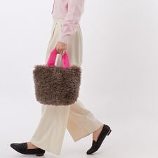 【COOCO クーコ】バイカラーエコファー トートバッグ