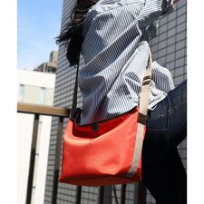 定番【COOCO】撥水ポリ生地xレザー トートバッグ ショルダーバッグ 革 付属