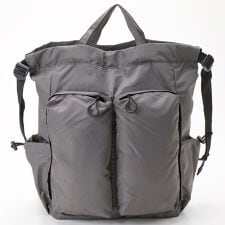 【COOCO】撥水ビッグポケット巾着 リュック A4収納可能