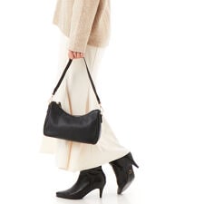 定番【COOCO】シュリンクレザー ダブルストラップ 2WAY ショルダーバッグ