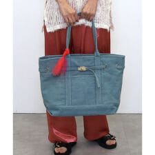 ヒネリ付ＢＩＧデニムトートバッグ／Ａ４対応