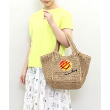 ＳＭＩＬＥＹ　サガラ刺繍ペーパーカゴバッグ