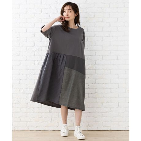 大きいサイズ 15号 3l 異素材ブロッキングワンピース サブ ストリート Sab Street ファッション通販 マルイウェブチャネル