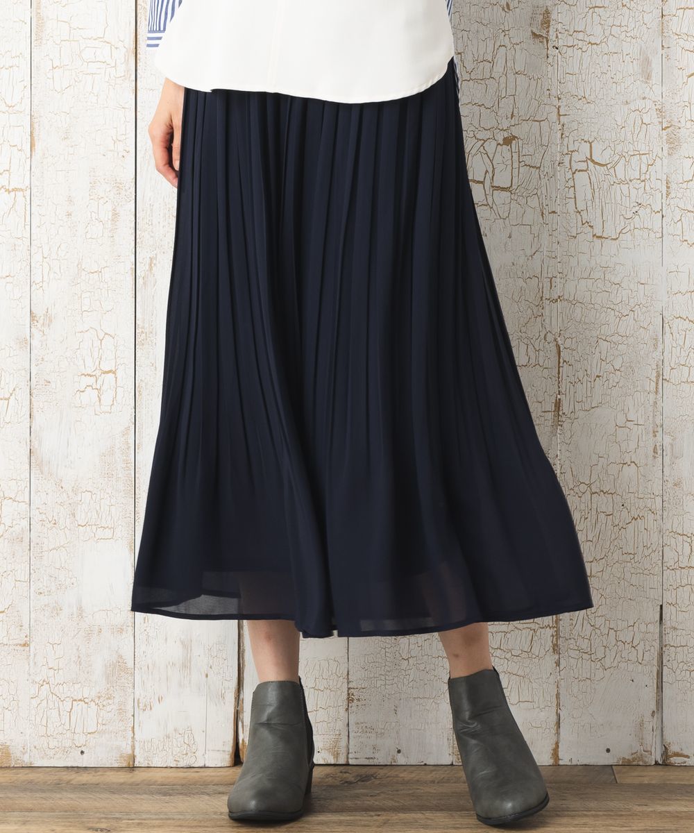 大きいサイズ】 9号・15号(M・3L) シフォンジョーゼットプリーツ