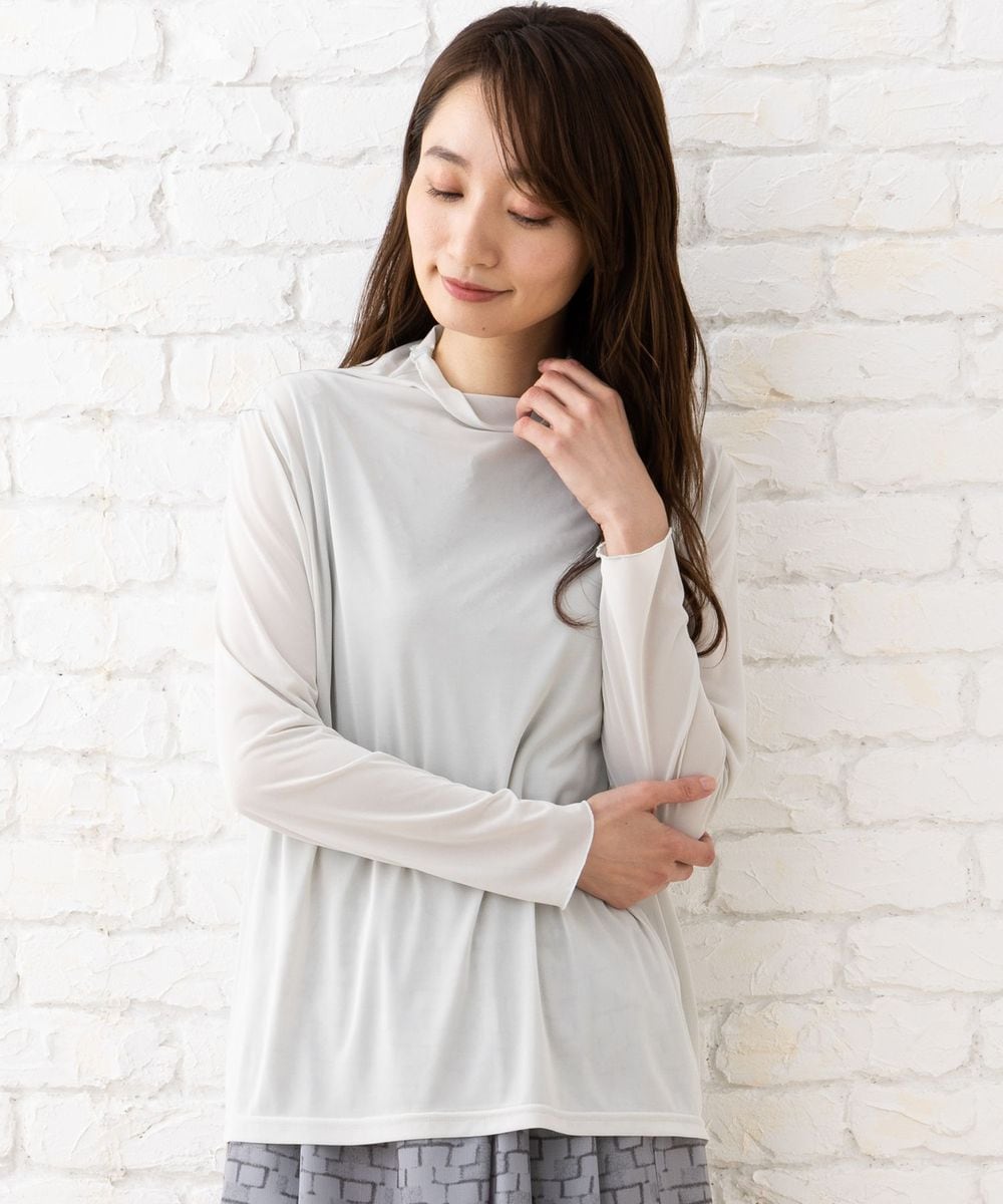 【大きいサイズ】 9号・15号・19号(M・3L・5L) シアーハイネックカットソー 大きいサイズ】 9号・15号・19号(M・3L・5L) シアーハイネック
