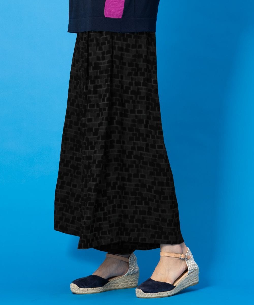 サブ ストリート/【大きいサイズ】 9号・15号(M・3L) モザイク柄ラップ風ワイドパンツ 大きいサイズ】 9号・15号(M・3L) モザイク柄ラップ風ワイドパンツ