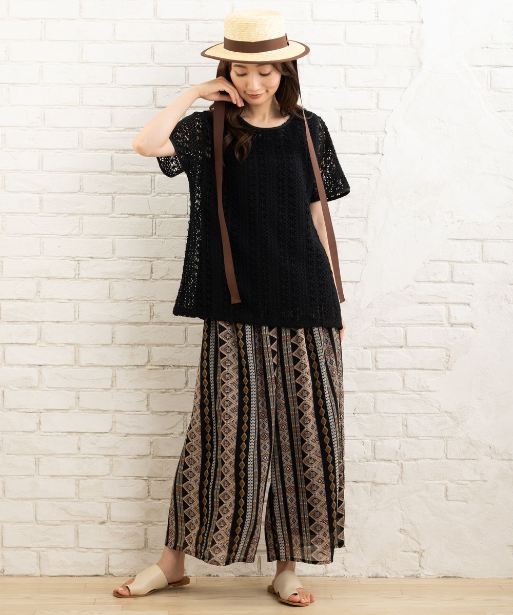 大きいサイズ】 9号・15号・19号(M・3L・5L) クロシェ風レーストップス