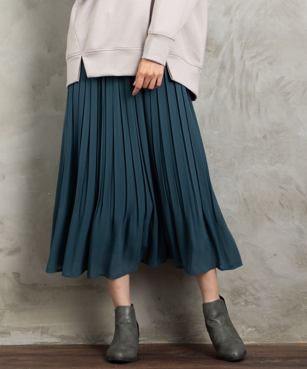 大きいサイズ】 9号・15号(M・3L) シフォンプリーツスカート | サブ