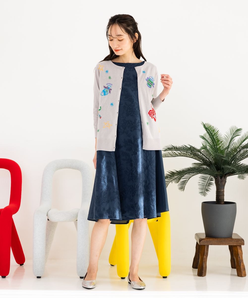 【大きいサイズ】 9号・15号・19号(M・3L・5L) 星座モチーフ刺繍カーディガン 大きいサイズ】 9号・15号・19号(M・3L・5L) 星座モチーフ刺繍
