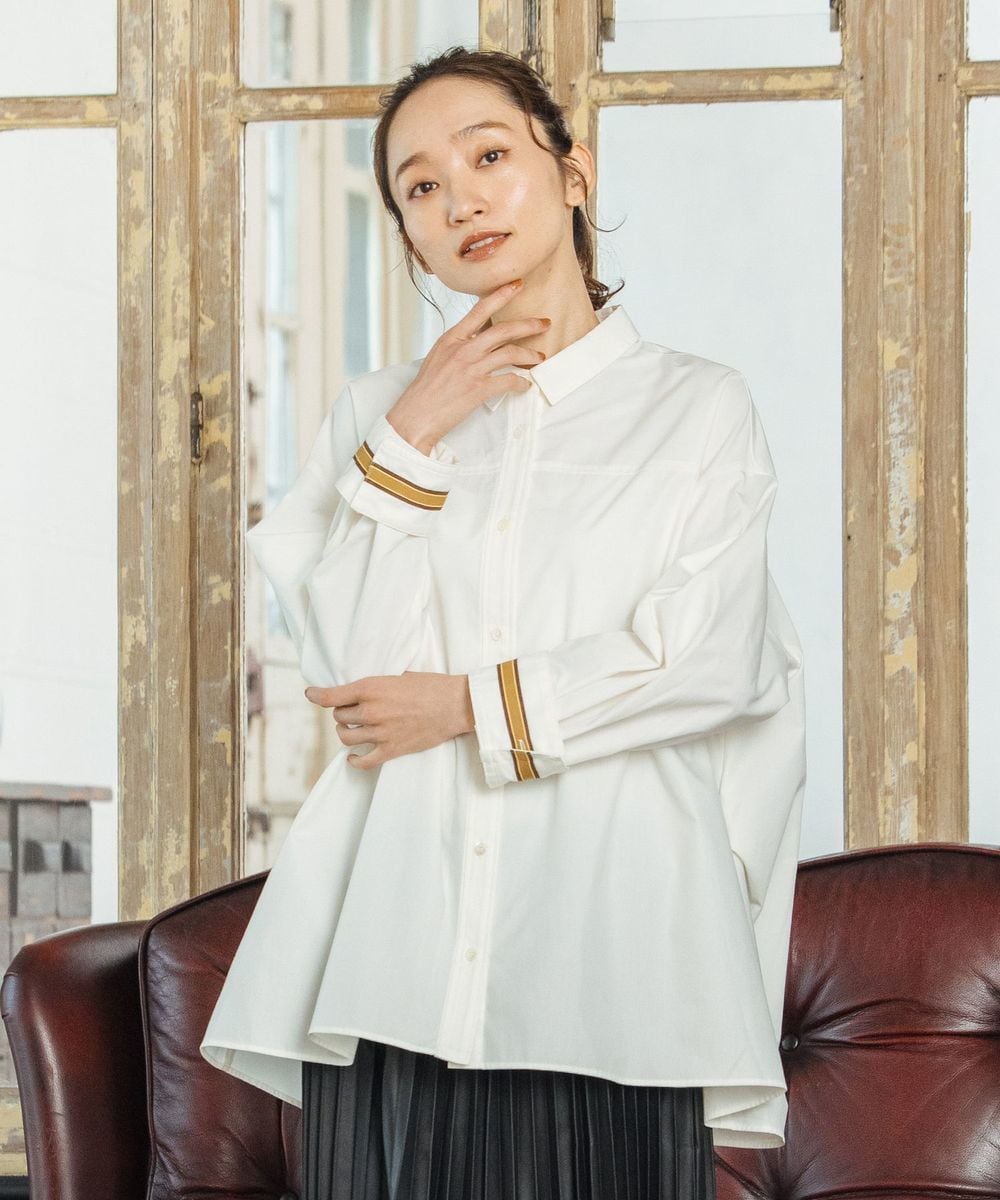 サブストリート（sab street）/【大きいサイズ】 9号・15号(M・3L) 【MADE IN JAPAN】ラインカフスヨークシャツ 大きいサイズ】 9号・15号(M・3L) 【MADE IN JAPAN】ラインカフス