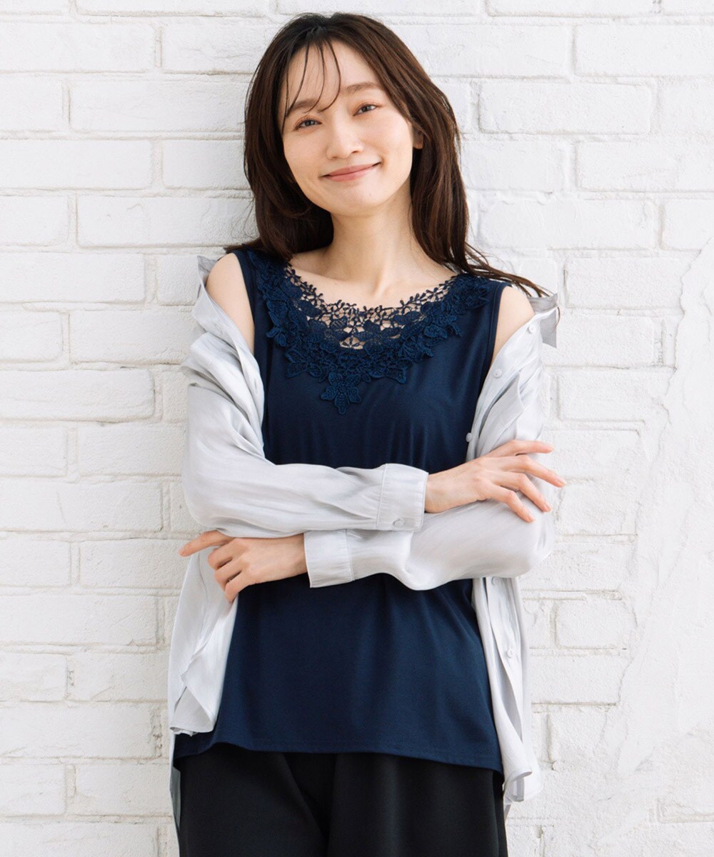 IKUKAI ネイビー タンクトップ タンクトップ(青・水色・ブルー系)通販 - セシール (cecile)