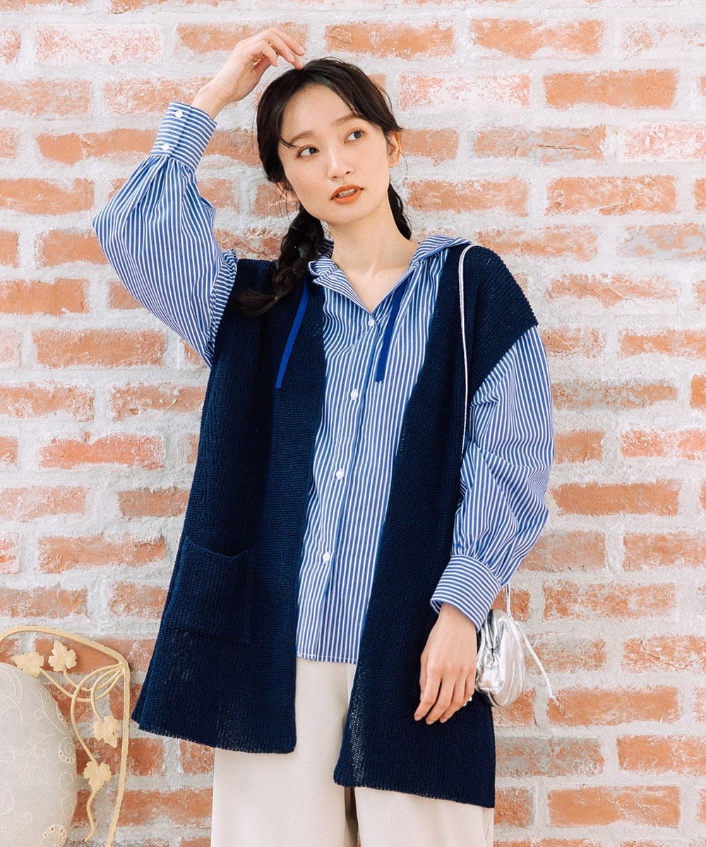 サブストリート（sab street）/【大きいサイズ】 21号(6L〜) 【MADE IN JAPAN】ストローヤーンベスト 大きいサイズ】 21号(6L～) 【MADE IN JAPAN】ストローヤーンベスト