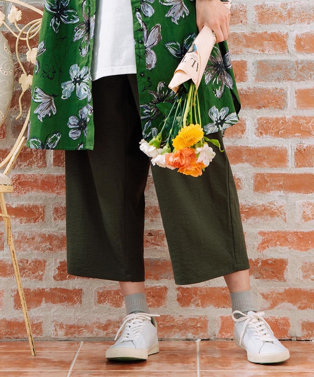 サブストリート（sab street）/【大きいサイズ】 21号(6L〜) FONTLAB ゆるタックワイド8分丈パンツ 大きいサイズ】 21号(6L～) FONTLAB ゆるタックワイド8分丈パンツ