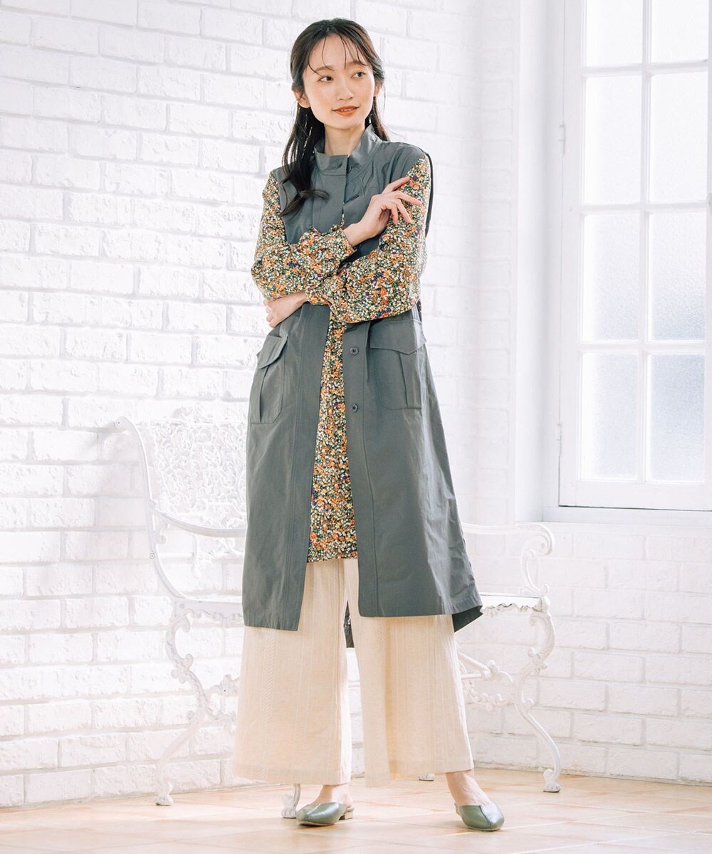 大きいサイズ】 21号(6L～) FONTLAB バックレーススタンドロングジレ