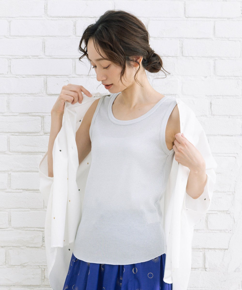 サブストリート（sab street）/【大きいサイズ】 21号(6L〜) ラメリブチュールタンクトップ 大きいサイズ】 21号(6L～) ラメリブチュールタンクトップ | サブ