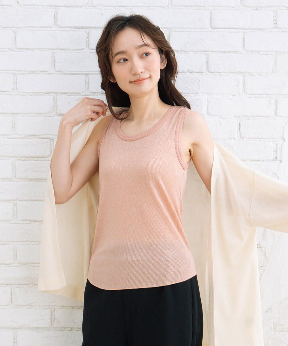 大きいサイズ】 21号(6L～) ラメリブチュールタンクトップ | サブ