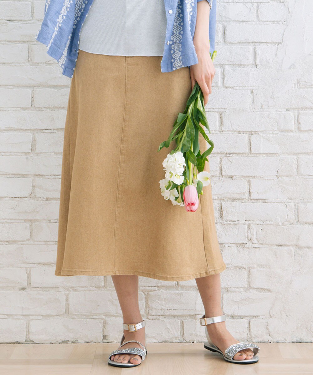 サブストリート（sab street）/【大きいサイズ】 21号(6L〜) FONTLAB Aラインカラーデニムスカート 大きいサイズ】 21号(6L～) FONTLAB Aラインカラーデニムスカート