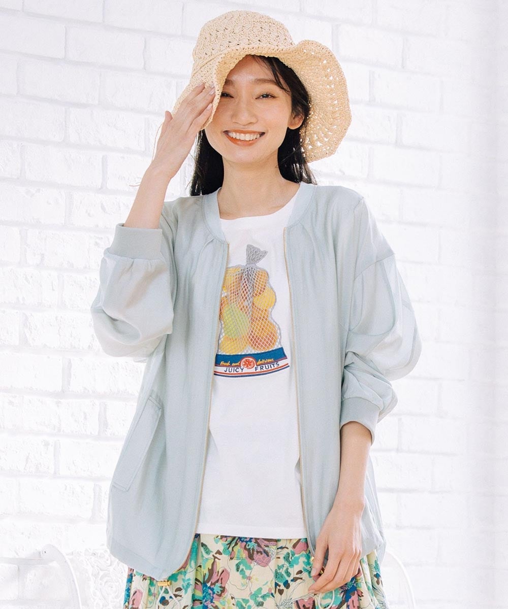 【大きいサイズ】 21号(6L～) FONTLAB テンセルシアーサイドメッシュブルゾン