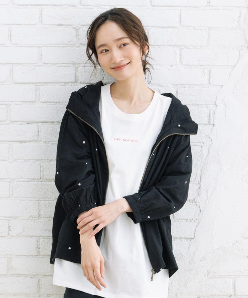 大きいサイズ】15号(3L) FONTLAB 布帛コンビ配色ステッチカットソー