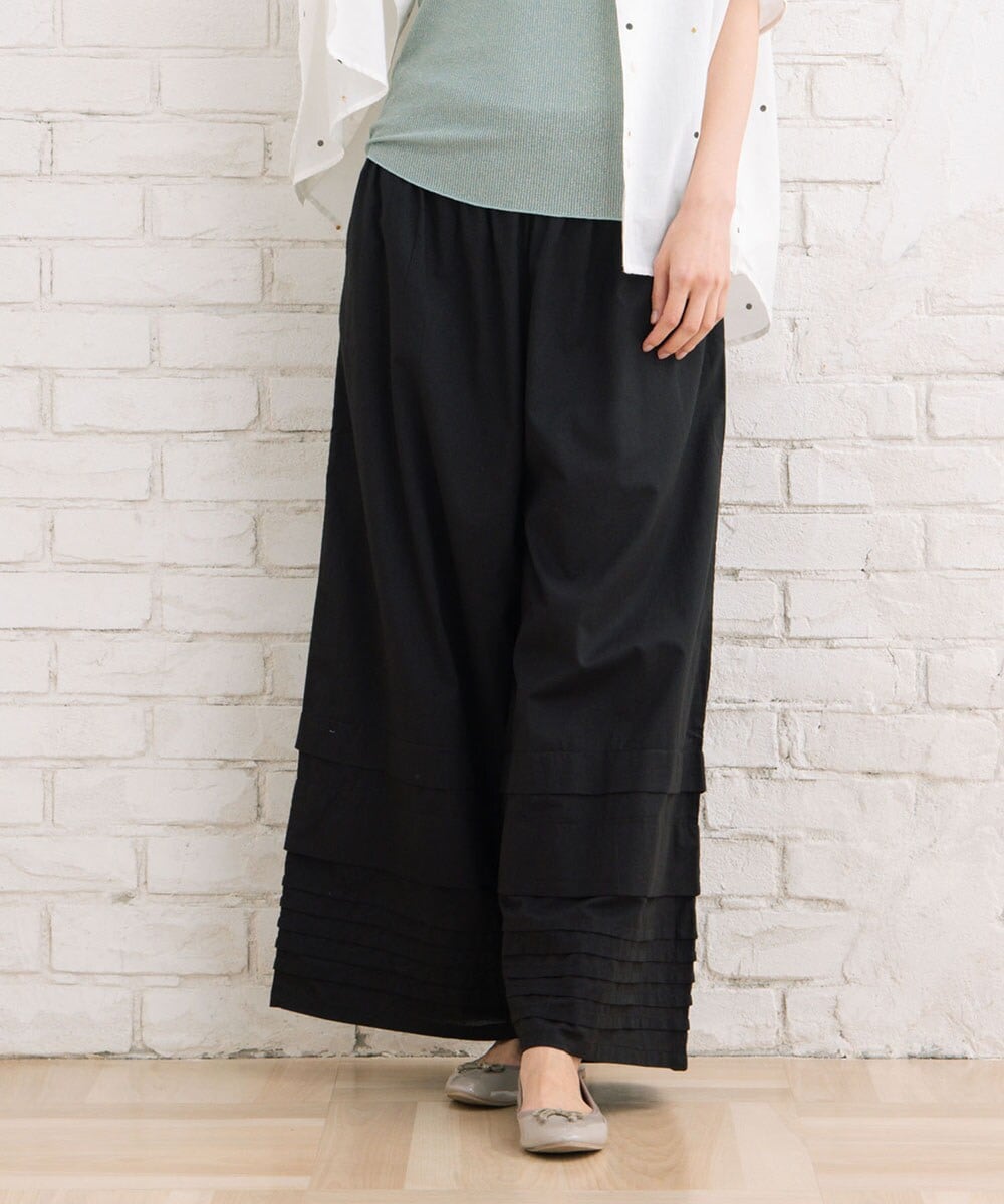 サブストリート（sab street）/【大きいサイズ】 21号(6L〜) INDESIGN タックヘムワイドパンツ 大きいサイズ】 21号(6L～) INDESIGN タックヘムワイドパンツ | サブ