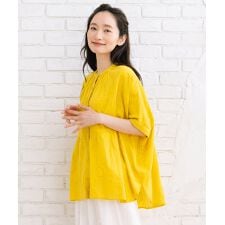 【大きいサイズ】 21号(6L～) INDESIGN ドットジャガード＆エンブロイダリーブラウス