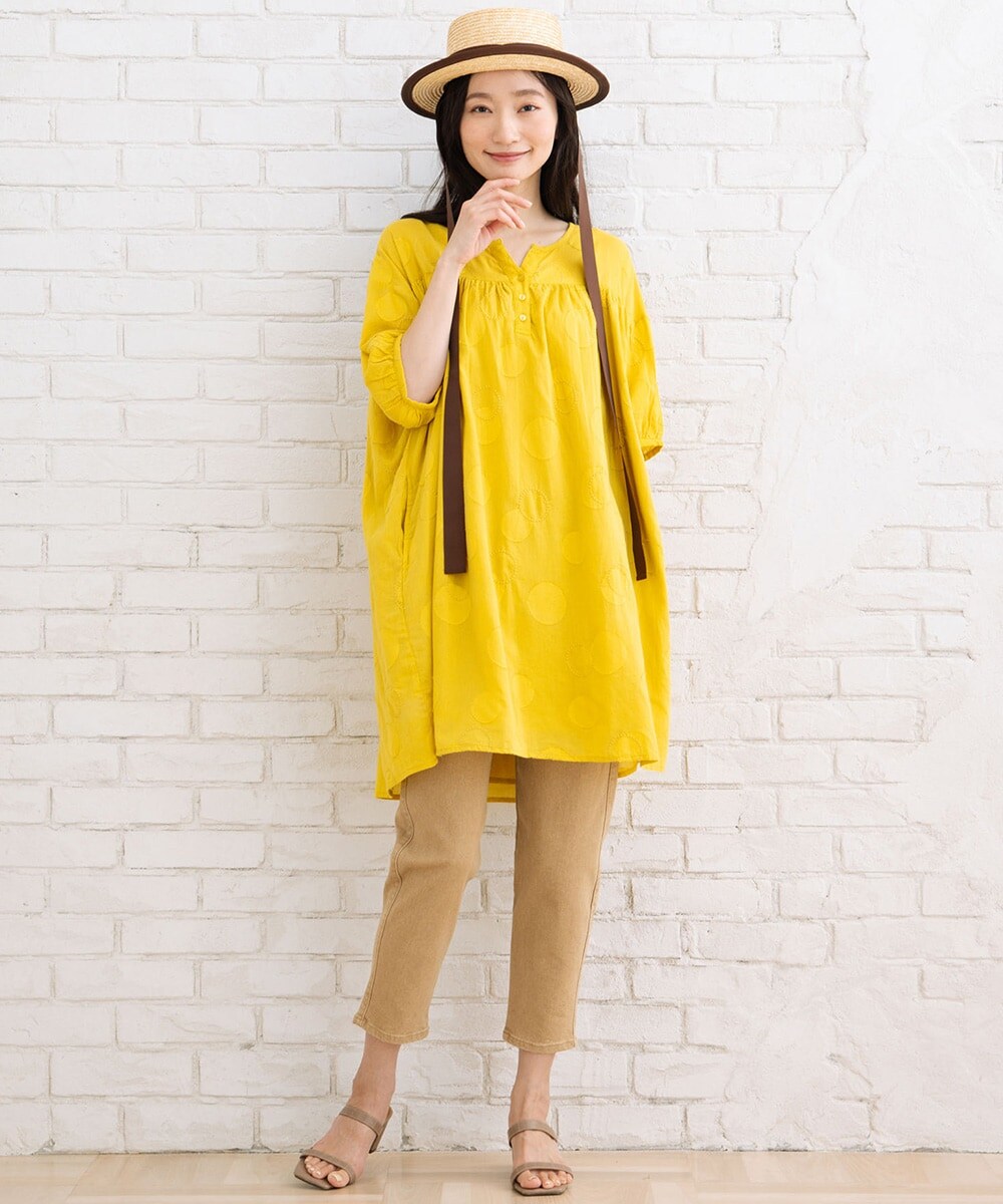 大きいサイズ】 15号(3L) INDESIGN ドットジャガード＆エンブロイ