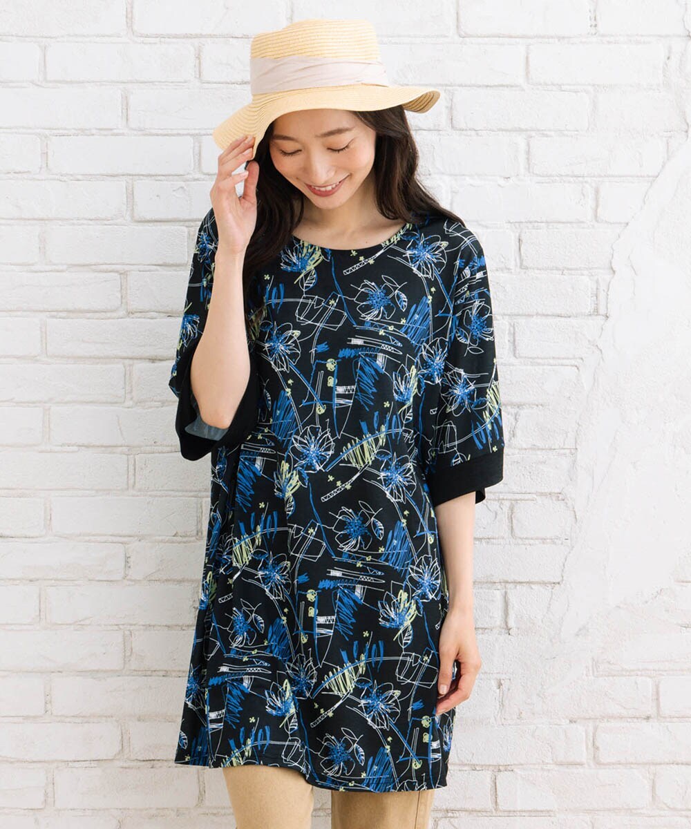 サブストリート（sab street）/【大きいサイズ】 15号(3L) [30th]エスパンディアソートプリントチュニック 大きいサイズ】 15号(3L) [30th]エスパンディアソートプリント