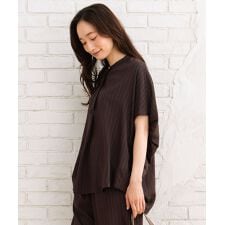 21号(6L～) FONTLAB ダブルストライプギャザーブラウス