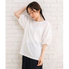 【sabstreet bis】【web限定】15号(3L) レースバルーンスリーブカットソー